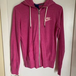 Nike pink zip up hoodie S